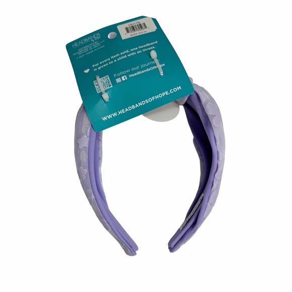 Headbands of Hope Knotted Women’s Headband Purple Floral Lace Mid Knot NWT - Picture 3 of 3